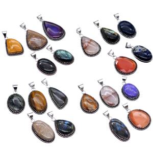 Colliers de mode vintage pour femmes avec pendentifs en pierres précieuses naturelles, lot de mélange de réglage de lunette en laiton en vrac en gros sur EBay - Product Image 1