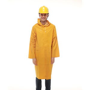 Impermeable Largo Personalizado, Impermeable de PU Resistente, Cuello Alto, Logotipo Frontal, Cortavientos Urbano - Product Image 4