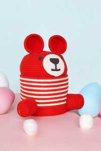 Eco-Friendly <b>Teddy</b> Bear Design Nursery <b>Storage</b> Basket Handwoven Cotton Rope Toy Organizer <b>For</b> Kids Room Organizer - Product Image 2