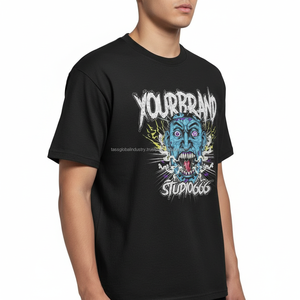 High Quality Eco-Friendly Heavyweight Boxy Oversized Streetwear Casual T-<b>Shirt</b> Custom Screen Print Cotton <b>Satin</b> Summer <b>Men</b> - Product Image 5