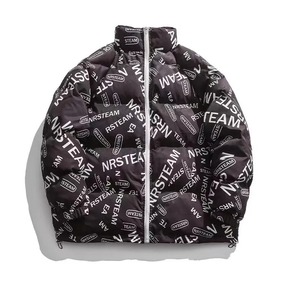 Wholesale Winter Breathable <b>Canvas</b> Puffer <b>Jacket</b> Custom Logo Print Stand Collar Casual Outdoor Women Men OEM Service Available - Product Image 1