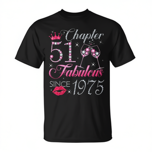 T-shirt da donna per il 51° compleanno, modello promozionale 'Fabulous Since 1975' - Product Image 2