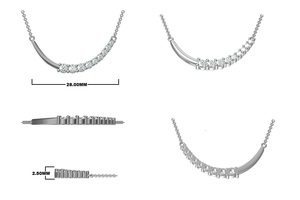 OEM de lujo 14K oro sólido 18 pulgadas collar al por mayor 0,50 quilates redondo FG/VS Moissanite - Product Image 6