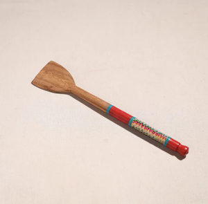 Ensemble de cuillères imprimées en bois de mangue Cuillère de cuisine Dernier artisanat de créateur Ensemble de cuillères de service imprimées en bois - Product Image 2
