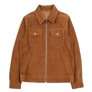 Chaquetas de cuero de gamuza Bomber de invierno más vendidas chaquetas de cuero de gamuza personalizadas a la moda para hombres forro de invierno modelo 2025 - Product Image 2