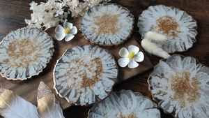 Posavasos de Resina de Lujo con Estilo Bohemio de Alta Calidad, Embalaje Ecológico Personalizado para Presentación de Café y Té - Product Image 5