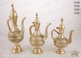 Hand Crafted Brass Aftaba With Gold Arabic Brass Metal Aftaba Silapchi Set With <b>Stand</b> - Product Image 3