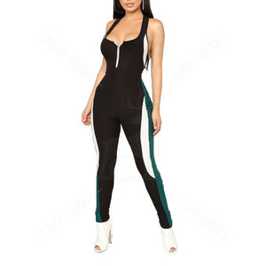 Của Phụ Nữ Ngắn Tay Áo yoga Jumpsuit với dây kéo phòng tập thể dục để đường phố Khỏa Thân cảm thấy chặt chẽ bodysuit cho tập thể dục ngoài trời thiết kế bao gồm - Product Image 1