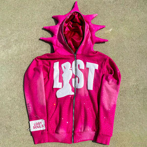 Sudaderas con Capucha de Algodón 100% de Alta Calidad, Tejidas a Crochet, con Pedrería, para Hombre, con Logotipo Personalizado, para Invierno, Suministro ODM - Product Image 5