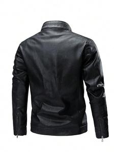 New Arrival High Quality Cow Leather Motorcycle <b>Jacket</b> XL Stand Collar with <b>Fur</b> Decoration Breathable Light Winter Season Fabric - Product Image 4