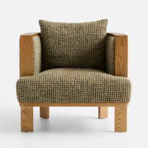 Fauteuil de salon moderne et élégant avec structure en bois massif, design écologique, construction durable, confort doux, pieds en bois massif - Product Image 2