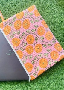 Orange Bloc-Imprimé Matelassé Ordinateur Portable Housse Pur Coton Doux Main Léger Étanche Simple Affaires pour la Protection de Bureau - Product Image 2