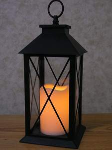 Set of 2 Cross Bar <b>Lantern</b> with <b>Black</b> Powder Coated for Indoor Outdoor and Wedding Decoration at Cheapest Price in India - Product Image 3