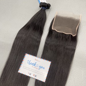 Venta al por mayor de alta calidad 100% Virgen Remy extensiones de cabello crudo vietnamita natural sedoso cabello liso - Product Image 1