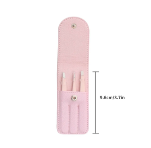 Me3 Pcs/set Grooming Tweezer Pestañas Ceja Juego de pinzas de acero inoxidable con bolsa de almacenamiento Herramientas de maquillaje, - Product Image 1