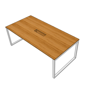 RecBamboo BFRB015 Solid Wood Conference <b>Table</b> <b>Adjustable</b> Iron <b>Legs</b> 200x100cm Minimalist Design for Hotel Conference Room Use - Product Image 1