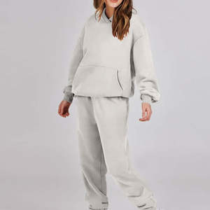 Pantalones Deportivos de Felpa Francesa de Algodón Extra Grandes, Transpirables, con Logotipo Personalizado, 360 Gsm, para Invierno, Dos Piezas, con Pedrería para Mujer - Product Image 2