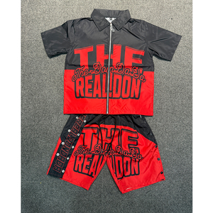 ชุดเซ็ตเสื้อยืดและกางเกงขาสั้นลำลองสำหรับผู้ชาย พิมพ์โลโก้ตามสั่ง สำหรับใส่หน้าร้อน คุณภาพสูง แห้งเร็ว สไตล์สตรีทแวร์ ขายส่งจำนวนมาก - Product Image 6