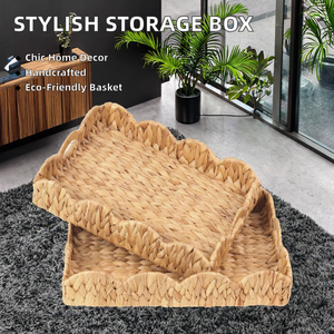 Vietnam best-seller fait à la main jacinthe d'eau artisanat naturel paniers de rangement élégant décor à la maison tissé articles divers boîte pour la maison - Product Image 4