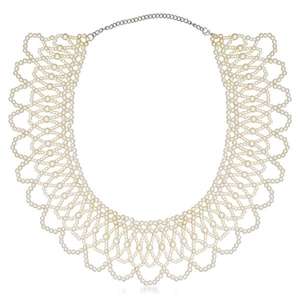 Beadside White Pearl Collar de aleación de zinc Elegante diseño 1111108 Producto lujoso y elegante - Product Image 1