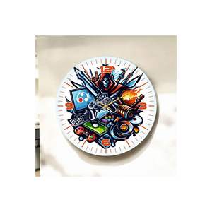 Silent Gamer Design 50cm Horloge murale en bois Impression couleur Motif cadeau - Product Image 2