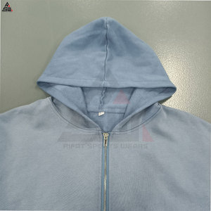 Sweat à capuche personnalisé pour homme, coupe classique, délavé à l'acide, effet vieilli, déchiré, vintage, léger, 100% coton, vente en gros - Product Image 6