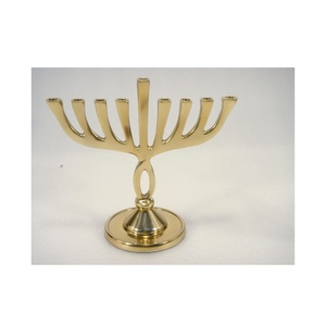 Premium Quality Brass Golden Beautiful <b>Large</b> Menorah Jewish 9 Lights <b>Candle</b> Holder & Stylish Look <b>Candle</b> Stand - Product Image 1