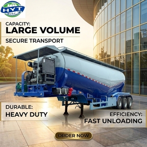 Semi-remorque citerne à ciment en vrac à 3 essieux, semi-remorque citerne à poudre robuste pour le <span class=keywords><strong>transport</strong></span> de matériaux en vrac secs - Product Image 1