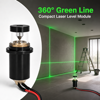 Modul Laser Tingkat Omnidireksional 360 Derajat Baru 520nm Cahaya Hijau Penggerak Tegangan 2.3-5V Digunakan untuk Aksesori Penguji Tingkat Laser