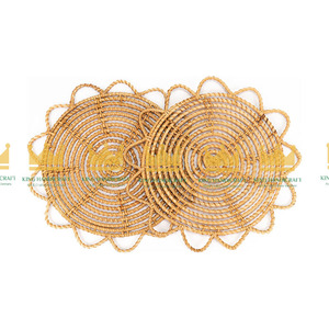 Hot Wholesale New Arrival Hot Selling Unique Natural Hand Woven Rattan <b>Placemat</b> <b>Set</b> for Table Decor Ready to Export - Product Image 2