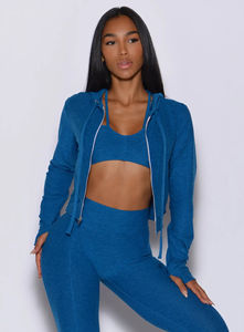 High Custom Women's <b>Hoodie</b> Anti-Wrinkle Breathable Canvas Solid Color <b>Zip</b> <b>up</b> <b>Hoodie</b> for Winter Gym and Workout - Product Image 2