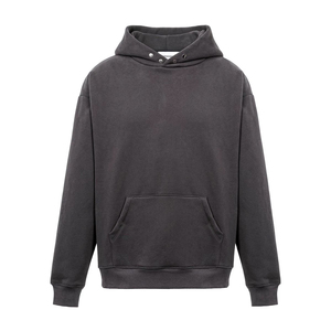 Sweat à capuche à fermeture éclair personnalisé 3D pour hommes Sweatshirts surdimensionnés en coton épais avec épaule tombante et logo brodé pour l'hiver - Product Image 2