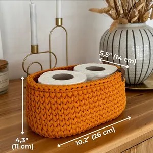 Cesta de Macramé Naranja Minimalista, Perfecta para Almacenamiento en la Cocina, Organizador de Mesa, Frutero y Uso Decorativo, Procedente de la India - Product Image 5
