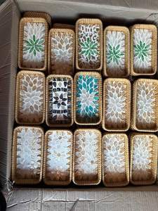 Plateau en rotin de haute qualité avec incrustation de perles, idéal pour l'emballage cadeau, l'exposition et le service, pour la vente en gros au Vietnam - Product Image 2