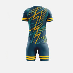 Wholesale Custom Sublimated Soccer Kit Geometric Pattern Football Jersey With Shorts & <b>Socks</b> Full Kit for Team Wear - Product Image 4