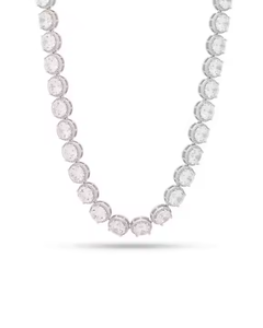 Lujo Totalmente helado Bisel-Set Cadena DE TENIS D Yash Tachonado Diamond Tester Check Silver Link Collares Joyería de moda - Product Image 3