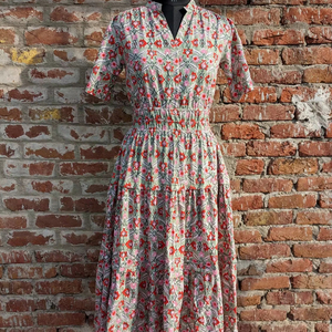Estampado a mano | Verano | Vestido de algodón | Estampado floral | Hecho a mano - Product Image 1