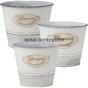 Plantenbak Met Handvat Set Van 3 Handgemaakte Metalen Bloempot Kuststijl Metalen Bloem <span class=keywords><strong>Display</strong></span> Planter Groot Formaat Hot Selling