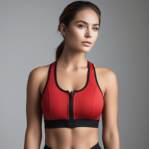 Gym Fitness Wear Zipper Bra Femmes Sports Jogging Wear Zipper Bra Femmes Sexy Zip Up Compression Bra Top - Product Image 6