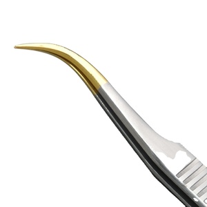 Nuq — pincettes privée pour faux cils, en acier inoxydable, couleur rose, pour Extension de cils - Product Image 1