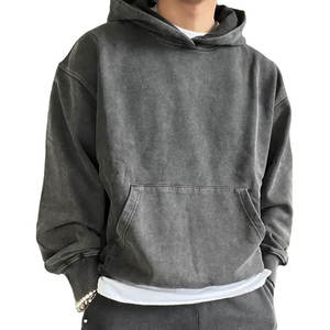 Nueva sudadera de gran tamaño para hombre con lavado ácido, ropa de calle personalizada, Sudadera con capucha de tela de algodón con lavado ácido para hombre Vintage para hombre - Product Image 1