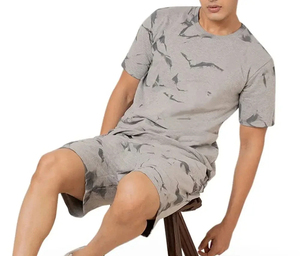 Nueva Colección Verano 2026, Conjunto Deportivo de Dos Piezas con Lavado Ácido, Camiseta Corta y Pantalones Cortos con Serigrafía para Hombre - Product Image 4