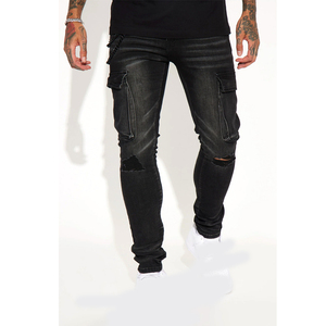 Pantalones vaqueros ajustados para hombre personalizados OEM 2025 pantalones vaqueros largos de tendencia elástica de alta calidad al por mayor precio barato pantalones vaqueros para hombre - Product Image 1