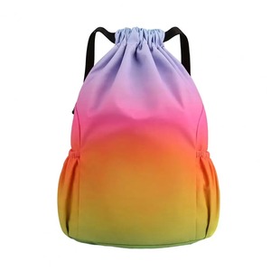 Sac à dos de sport Gradient Color Drawstring Design Sac de voyage de grande capacité pour Gym Yoga Fitness Activités de plein air - Product Image 4