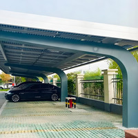 Structure de carport solaire photovoltaïque étanche pour parking de voitures, système de fixation galvanisé à chaud, garantie 25 ans JCHX