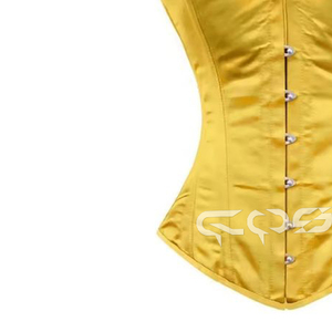 <b>Strapless</b> Yellow Satin Waist Training Sweet Heart Shape Corset <b>Best</b> Selling Customized Party Wear Corsets Supplier - Product Image 4