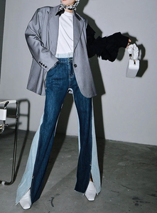 ผู้ผลิต OEM กางเกงยีนส์เดนิมแบบสั่งทำพิเศษสำหรับผู้ชายและผู้หญิง สไตล์วินเทจ ล้างสีแบบดิบ ทรงโอเวอร์ไซส์ ผ้าฝ้าย ทรงตรง ขากว้าง ทรงแบ็กกี้ สำหรับผู้ชาย - Product Image 3