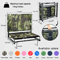 Siège de stade avec dossier, chaise pliable portable pour gradins, tissu Oxford camouflage, vente en gros OEM ODM