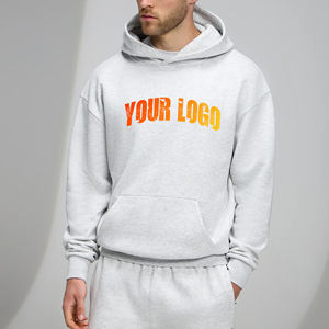 Customizable <b>Men's</b> <b>Hoodies</b> 100% Cotton heather <b>grey</b> colour Heavyweight custom screen printed logo <b>hoodies</b> for <b>mens</b> - Product Image 1