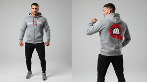 เสื้อสเวตเชิ้ตมีฮู้ดยูนิเซ็กซ์มีซิปรูดเต็มฤดูหนาว - Product Image 2